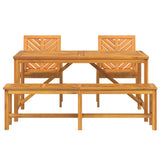 Garden Dining Set 4 pcs Brown 150 x 90 x 74 cm 3154112