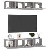 4 Piece TV Cabinet Set Concrete Grey 80x30x30 cm Engineered Wood 3079060