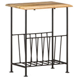 Magazine Rack 40x30x50 cm Solid Mango Wood and Steel 286465