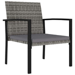 5 Piece Outdoor Dining Set Poly Rattan Grey 3100415