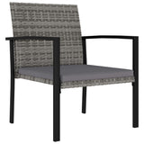 5 Piece Outdoor Dining Set Poly Rattan Grey 3100415