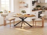 Dining Table for 4, 120 cm Industrial Kitchen Table with Wood Effect Tabletop and Steel Legs, Oak T3398P549937