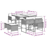 9 Piece Garden Dining Set with Cushions Black Poly Rattan 3211314