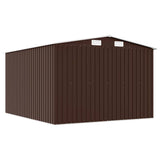 Garden Shed 257x298x178 cm Metal Brown 143343