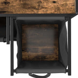 Laundry Basket 3 Compartments with Wheels Smoked Oak 859092