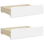 ZNTS Bed Drawers 2 pcs White Engineered Wood and Faux Leather 833923