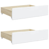 ZNTS Bed Drawers 2 pcs White Engineered Wood and Faux Leather 833923