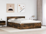 Bed Frame Smoked Oak 140 x 190 cm Engineered Wood 3408575