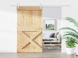 Sliding Door 100 x 210 cm Solid Pine Wood Natural and White 3445175