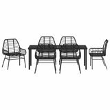 Garden Dining Set 7 pcs Black Poly Rattan 3380846