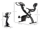 2-in-1 Folding Exercise Bike with 8-Level Magnetic Resistance, Arm Resistance Band, Pulse Sensor, T3398P376862