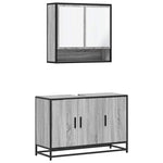 ZNTS 2 Piece Bathroom Furniture Set Grey Sonoma Engineered Wood 3300923