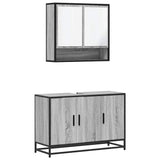 2 Piece Bathroom Furniture Set Grey Sonoma Engineered Wood 3300923