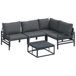 Garden Sofa Set with Cushion 6 pcs Anthracite Steel 3378987