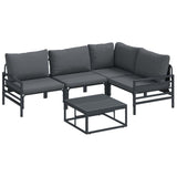 Garden Sofa Set with Cushion 6 pcs Anthracite Steel 3378987
