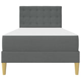 Bed Frame with Mattress Dark Grey 90 x 190 cm Fabric 3415263