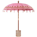 Balinese Parasol Pink 215 x 215 x 260 cm Cotton and solid wood 3356907