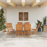 Garden Dining Set Folding 7 pcs Brown Solid Acacia Wood 3375755