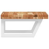 Basin Shelf Wall Mounted Steel and Solid Wood Acacia 3302774