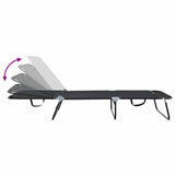 Folding Sun Lounger 2 pcs Black 188 x 57 x 86.5 cm Polyester 42003147
