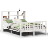 Bookcase Bed without Mattress White 140x200cm Solid Wood Pine 3322316