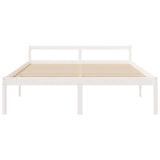 Senior Bed without Mattress White 200x200cm Solid Wood Pine 810635
