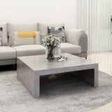 ZNTS Coffee Table Concrete Grey 100x100x35 cm Engineered Wood 808571