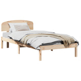 Bed Frame with Headboard Natural 90 x 200 cm Solid Pine Wood 872080