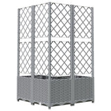 Garden Planter with Trellis Light Grey 80x80x136 cm PP 153276