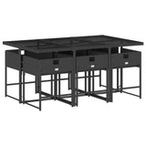 Garden Dining Set Black, Cream White 3211266