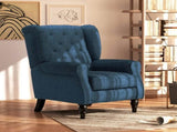 Wingback Accent Chair, Retro Upholstered Button Tufted Occasional Chair for Living Room and Bedroom, T3398P343468