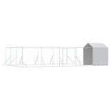 Outdoor Dog Kennel with Roof Silver 10x6x2.5 m Galvanised Steel 3190480