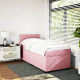 Box Spring Bed with Mattress Pink 90x190 cm Velvet 3286185