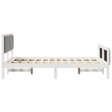 Bed frame White and light grey 120 x 190 cm Solid pine wood 878488