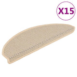 Stair Mats Self-adhesive Sisal-Look 15 pcs 65x21x4 cm Berber 326881