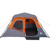 Family Tent 6-Person Grey and Orange Quick Release Waterproof 94297