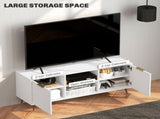 Modern TV Stand Cabinet for TVs up to 55", TV Unit with 2 Open Shelves and 2 Cabinets, Entertainment T3398P343173