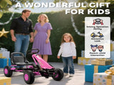 Kids Pedal Go Kart with Adjustable Seat, EVA Tyres, Manual Clutch, Brake, Go Kart for Kids 3-8 T3398P422451