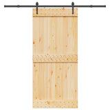 Sliding Door NARVIK Natural and Black 95 x 210 cm 3445297