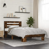 Bed Frame without Mattress Smoked Oak 90x190 cm Single 846086