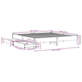 Bed Frame without Mattress White 200x200 cm Solid Wood Pine 3301699