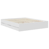Bed Frame with Drawer White 160 x 200 cm Engineer Wood 3409833