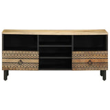 TV Cabinet Black 100x33.5x46 cm Solid Rough Wood Mango 4018646