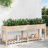 Garden Planter Beige 203 x 53 x 76.5 cm Solid fir wood 42006569