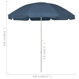 Beach Parasol Blue 240 cm 314704