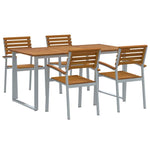 Garden Dining Set 5 pcs Grey and brown Solid acacia wood 3284345