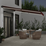 Manual Retractable Awning with LEDs Burgundy 400x350 cm 3214999
