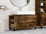Bathroom Vanity Unit Smoked Oak 80 x 35 x 60 cm Engineered Wood 889390