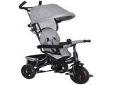 6 in 1 Kids Trike Push Bike w/ Push Handle, Canopy, 5-point Safety Belt, Storage, Footrest, Brake, T3398P348141