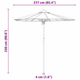 Garden Parasol Cream White 217 x 230 cm Bamboo 4108081